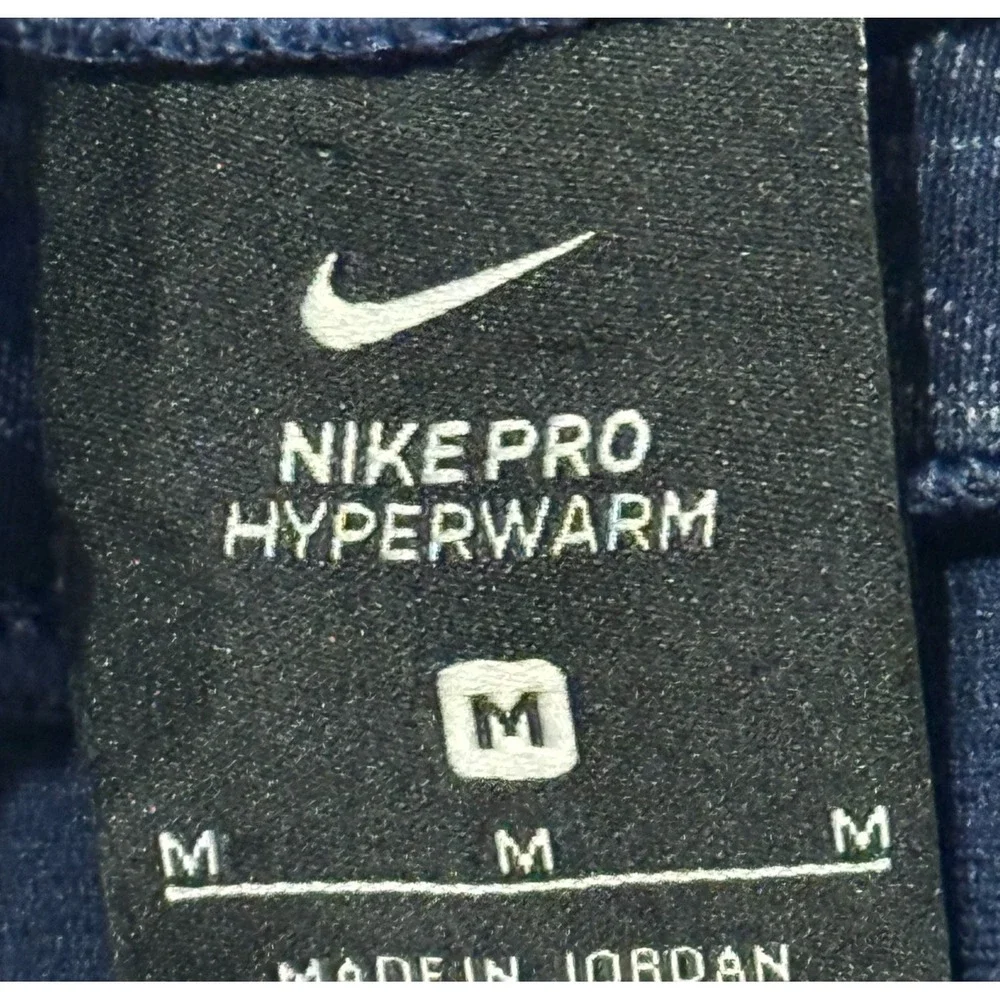 Nike Pro Women Top Hyperwarm Turtleneck Workout Training Long Sleeve Blue Medium
